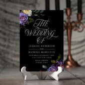 Moody Gothic Floral Wedding Einladung