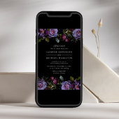 Moody Gothic Floral Wedding Einladung