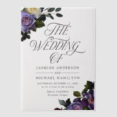 Moody Gothic Floral Wedding Pergament Einladungen (Vorderseite)