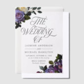 Moody Gothic Floral Wedding Pergament Einladungen (Versetzt)