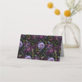 Moody Gothic Floral Wedding Platzkarte (Rückseite)