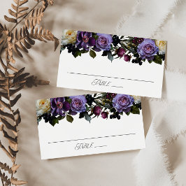 Moody Gothic Floral Wedding Platzkarte