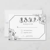 Moody Gothic Floral Wedding RSVP Enclosure Card Karte (Vorderseite)