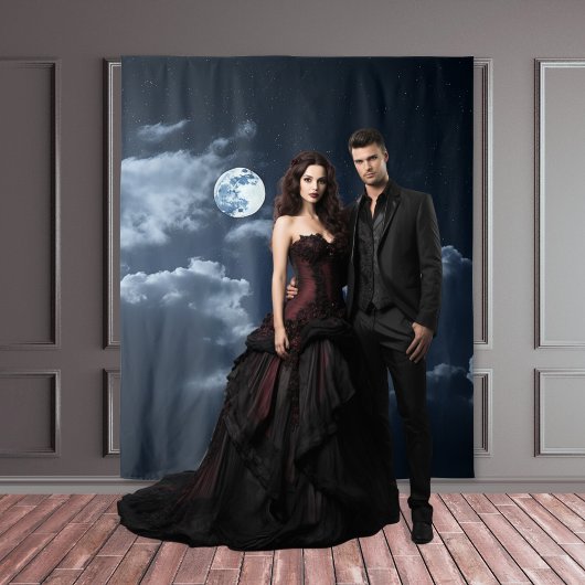 Moody Gothic Full Moon & Clouds XLarge Wandteppich