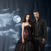 Moody Gothic Full Moon & Clouds XLarge Wandteppich