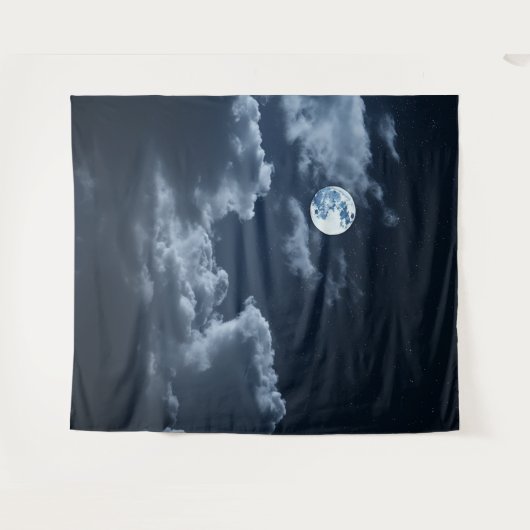 Moody Gothic Full Moon & Clouds XLarge Wandteppich (Vorderseite (Horizontal))