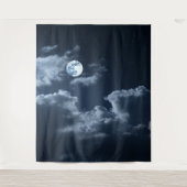 Moody Gothic Full Moon & Clouds XLarge Wandteppich (Vorderseite)