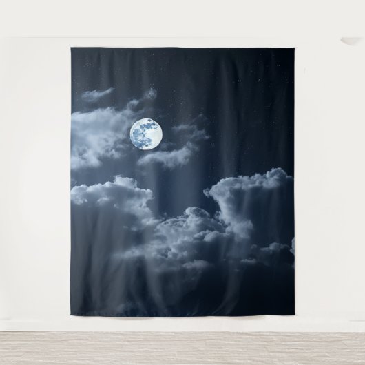 Moody Gothic Full Moon & Clouds XLarge Wandteppich (Vorderseite)