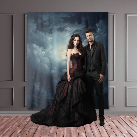 Moody Gothic Full Moon Night Sky XLarge Wandteppich