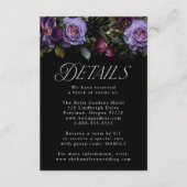 Moody Gothic Lila Blumenzettel Begleitkarte (Vorderseite)