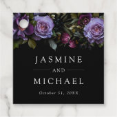 Moody Gothic Lila Floral Wedding Geschenkanhänger (Vorderseite)
