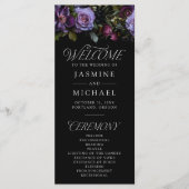 Moody Gothic Lila Floral Wedding Program (Vorderseite)