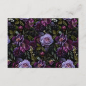 Moody Gothic Lila Floral Wedding Reception Begleitkarte (Rückseite)