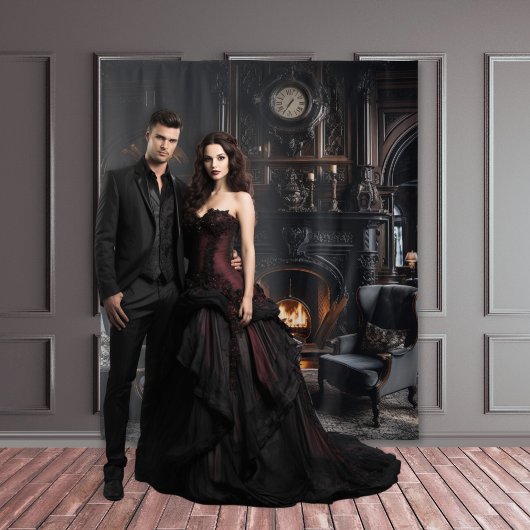 Moody Gothic Mansion Blue Study Chairs XLarge Wandteppich