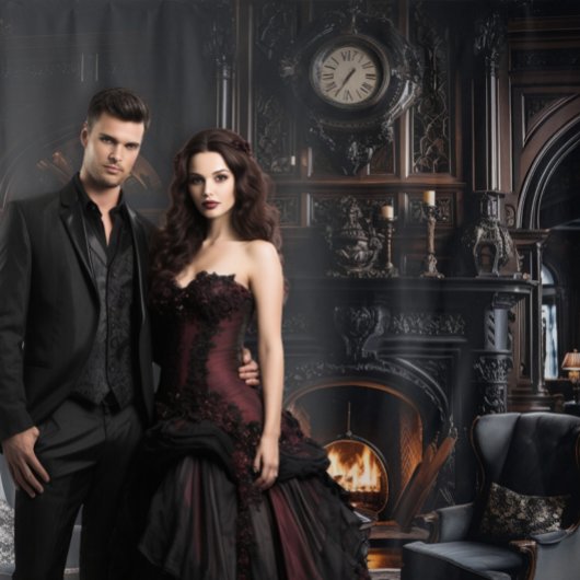 Moody Gothic Mansion Blue Study Chairs XLarge Wandteppich