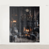 Moody Gothic Mansion Blue Study Chairs XLarge Wandteppich (Vorderseite)