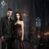 Moody Gothic Mansion Marble Fireplace XLarge Wandteppich