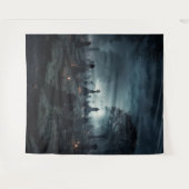 Moody Gothic Misty Graveyard bei Dusk XLarge Wandteppich (Vorderseite (Horizontal))