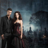 Moody Gothic Misty Graveyard bei Dusk XLarge Wandteppich