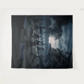 Moody Gothic Misty Moonlit Graveyard XLarge Wandteppich (Vorderseite (Horizontal))