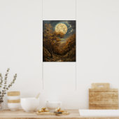 Moody Gothic Moon Art Print Poster (Küche)