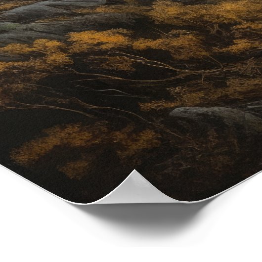 Moody Gothic Moon Art Print Poster (Ecke)