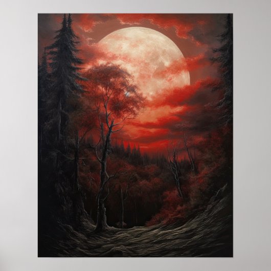 Moody Gothic Moon Art Print Poster (Vorne)