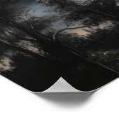 Moody Gothic Moon Art Print Poster (Ecke)