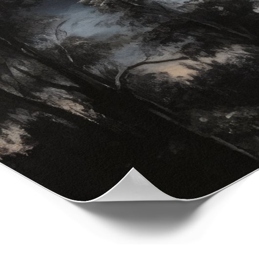 Moody Gothic Moon Art Print Poster (Ecke)