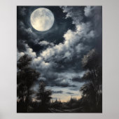 Moody Gothic Moon Art Print Poster (Vorne)