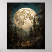 Moody Gothic Moon Art Print Poster (Vorne)