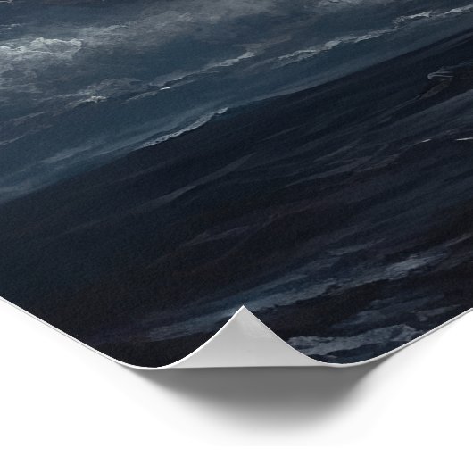 Moody Gothic Moon Art Print Poster (Ecke)