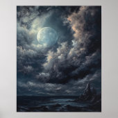 Moody Gothic Moon Art Print Poster (Vorne)