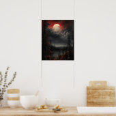 Moody Gothic Moon Art Print Poster (Küche)