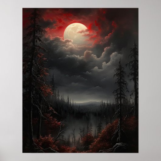 Moody Gothic Moon Art Print Poster (Vorne)