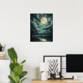 Moody Gothic Moon Art Print Poster (Heimbüro)