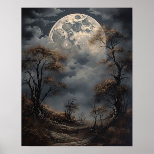 Moody Gothic Moon Art Print Poster (Vorne)