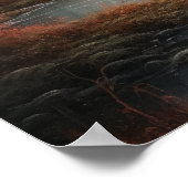 Moody Gothic Moon Art Print Poster (Ecke)