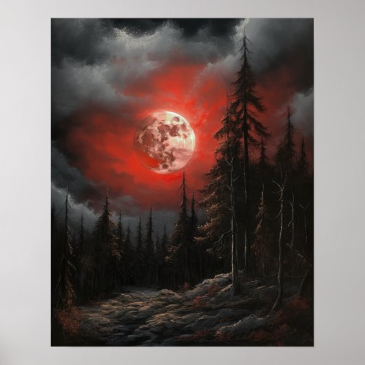 Moody Gothic Moon Art Print Poster (Vorne)