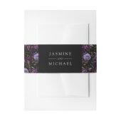 Moody Gothic Purple Floral Wedding Einladungsbanderole (Vorderseite Beispiel)