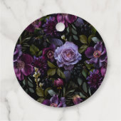 Moody Gothic Purple Floral Wedding Thank You Geschenkanhänger (Rückseite)