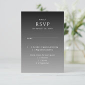 Moody Gothic Schwarz-weiß Wedding RSVP (Stehend Vorderseite)
