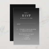 Moody Gothic Schwarz-weiß Wedding RSVP (Vorne/Hinten)