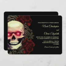 Moody Gothic Skull Floral Halloween metallic