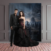 Moody Gothic Spuk Moonlit Graveyard XLarge Wandteppich