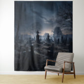Moody Gothic Spuk Moonlit Graveyard XLarge Wandteppich (Beispiel)