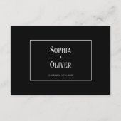 Moody Gothic Wedding Minimalistische Informationen Begleitkarte (Rückseite)