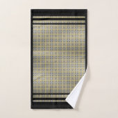 Moody Grau Black Gold Geometric Badetuch Set (Handtuch)
