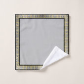Moody Grau Black Gold Geometric Badetuch Set (Waschlappen)