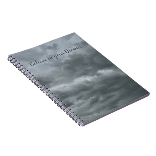 Moody Gray Clouds Foto Spiral Notebook Notizblock (Rechte Seite)